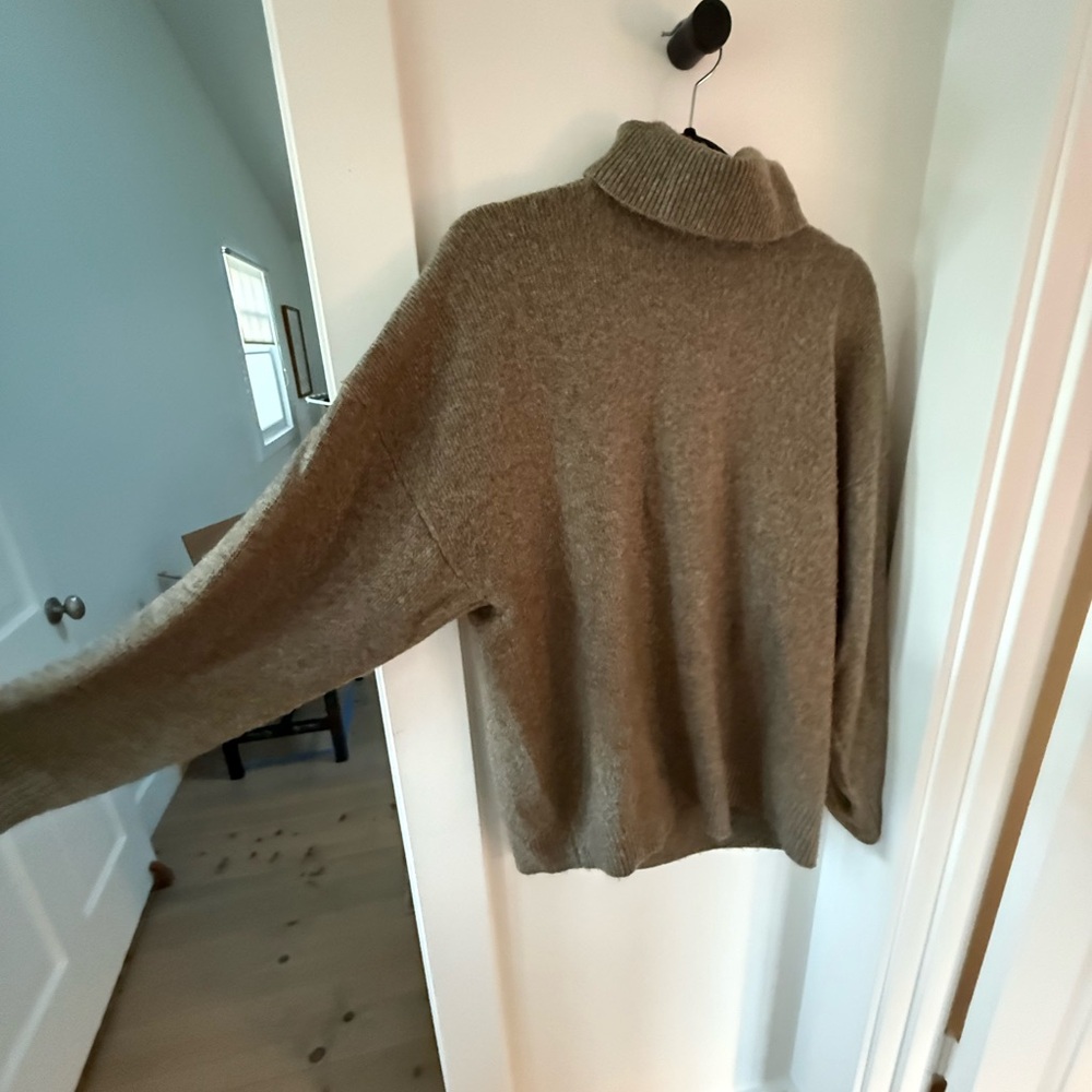 Green Zara Oversized Turtleneck Sweater
